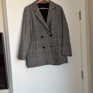 Madewell Black and White Checkered Blazer